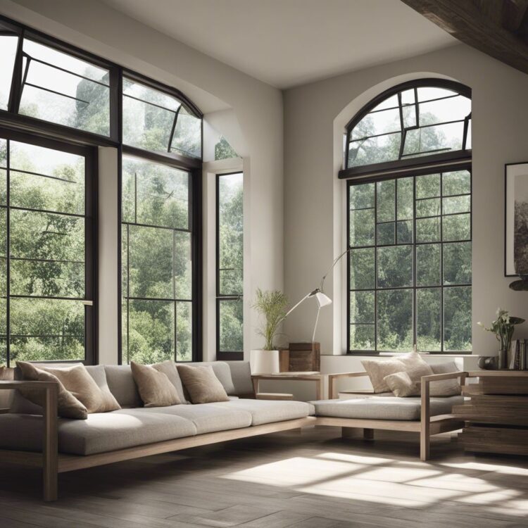 okna z dużą ilością przeszkleń