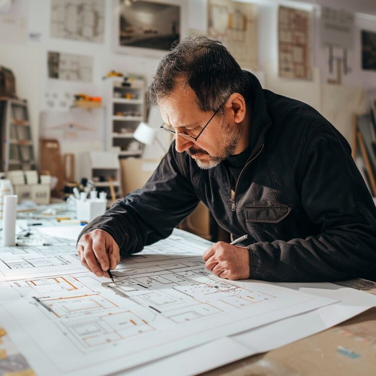 architekt podczas adaptacji projektu klienta