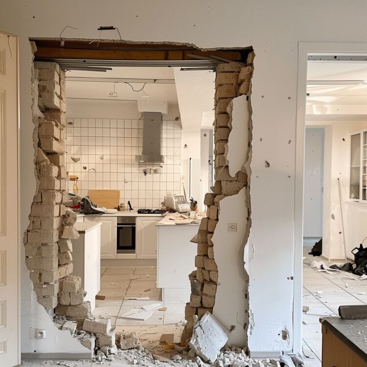 ściana między kuchnią a salonem do wyburzenia