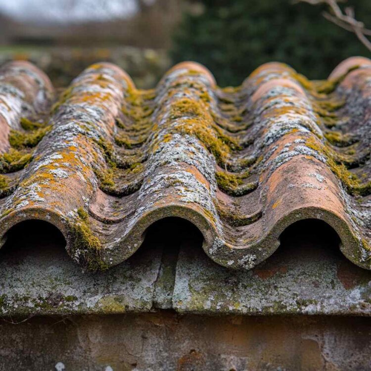 azbestowa dachówka na dachu domu to spory problem