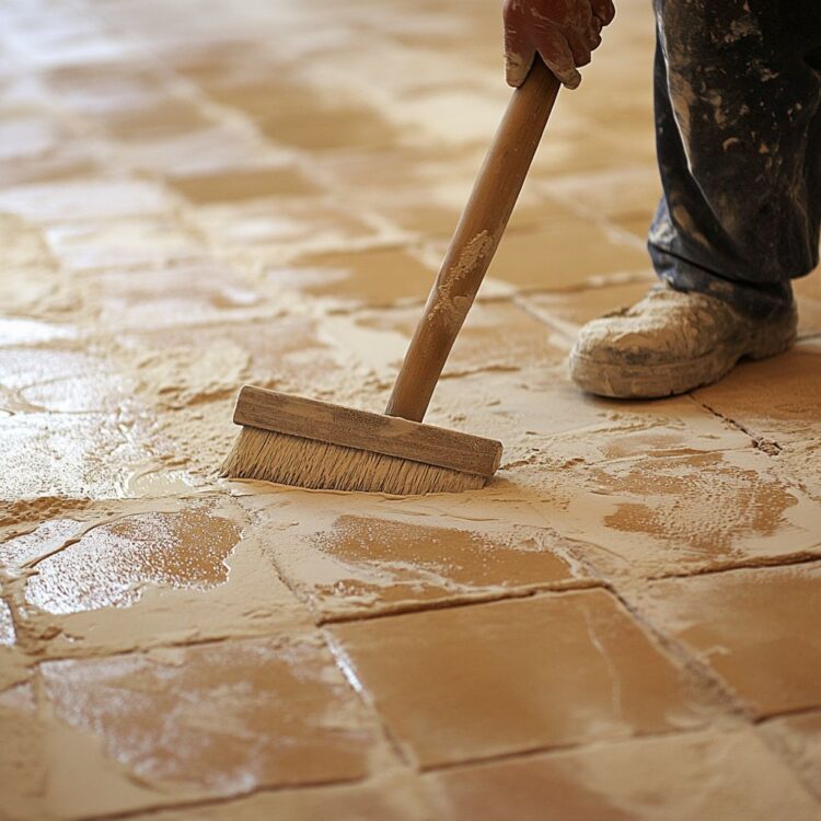 zasypywanie fug w kostce brukowej piaskiem