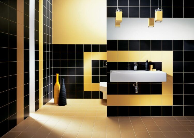 Kontrastowe płytki ścienne do łazienki z kolekcji Pastele